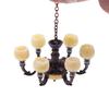 1:12 Dollhouse Miniature Retro Lamp Chandelier Light Working Ceiling Lamp Light Furniture Model Dollhouse Livingroon Scene Decor