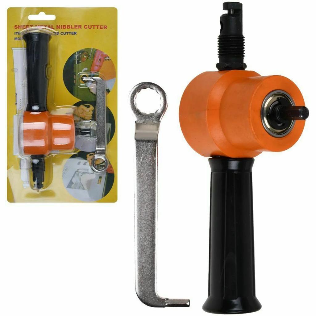 Nibble Metal Cutting Double Head Sheet Metal Nibbler Sheet Nibbler Saw Cutter Tool Drill Attachment Free Cutting Tool Metal Cut