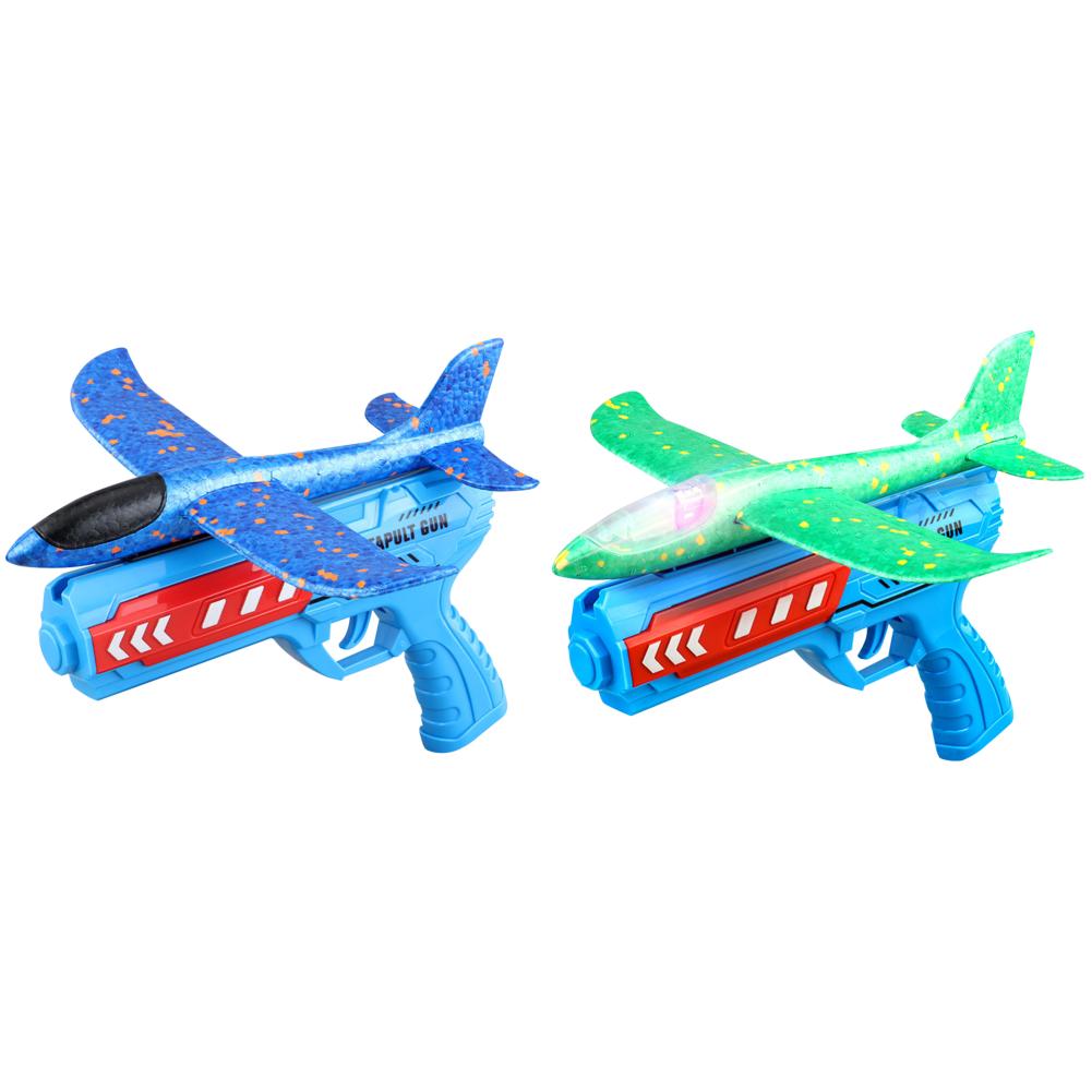 Airplane Launcher Toys Outdoor Plane Flying Toys Non Slip Kids Catapult Plane With/without Light Birthday Gifts for Boys Girls