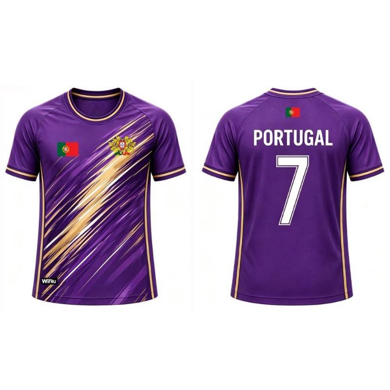 Portugal Flag Print Men's Football Jersey Breathable Quick-drying Sports T-shirt Unisex Summer Casual Fan Gift Tops