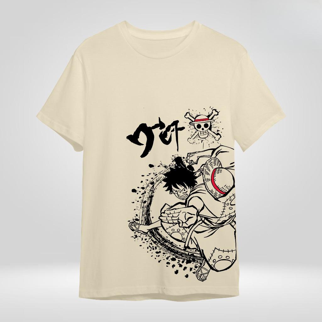 American Retro Unisex T-shirt Luffy Men's Cotton T-shirt Summer New Retro Fashion Men's and Women's Streetwear