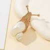 Shell Snail Brooch Pendant With Gold Plating For Vintage Jewelry Enthusiasts