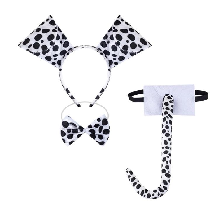 3/4/7Pcs Dalmatian Puppy Costume Set Animal Fancy Dress Costume Kit Accessories for Christmas Halloween Cosplay Party
