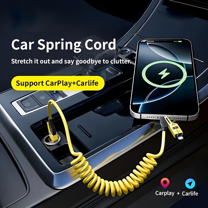 3pcs 4-in-1High-Speed Charging Cable USB Cable Travel Car Charging The Best Choice Spring Telescopic Charging Cable for SamSung Xiaomi for Huawei OPPO