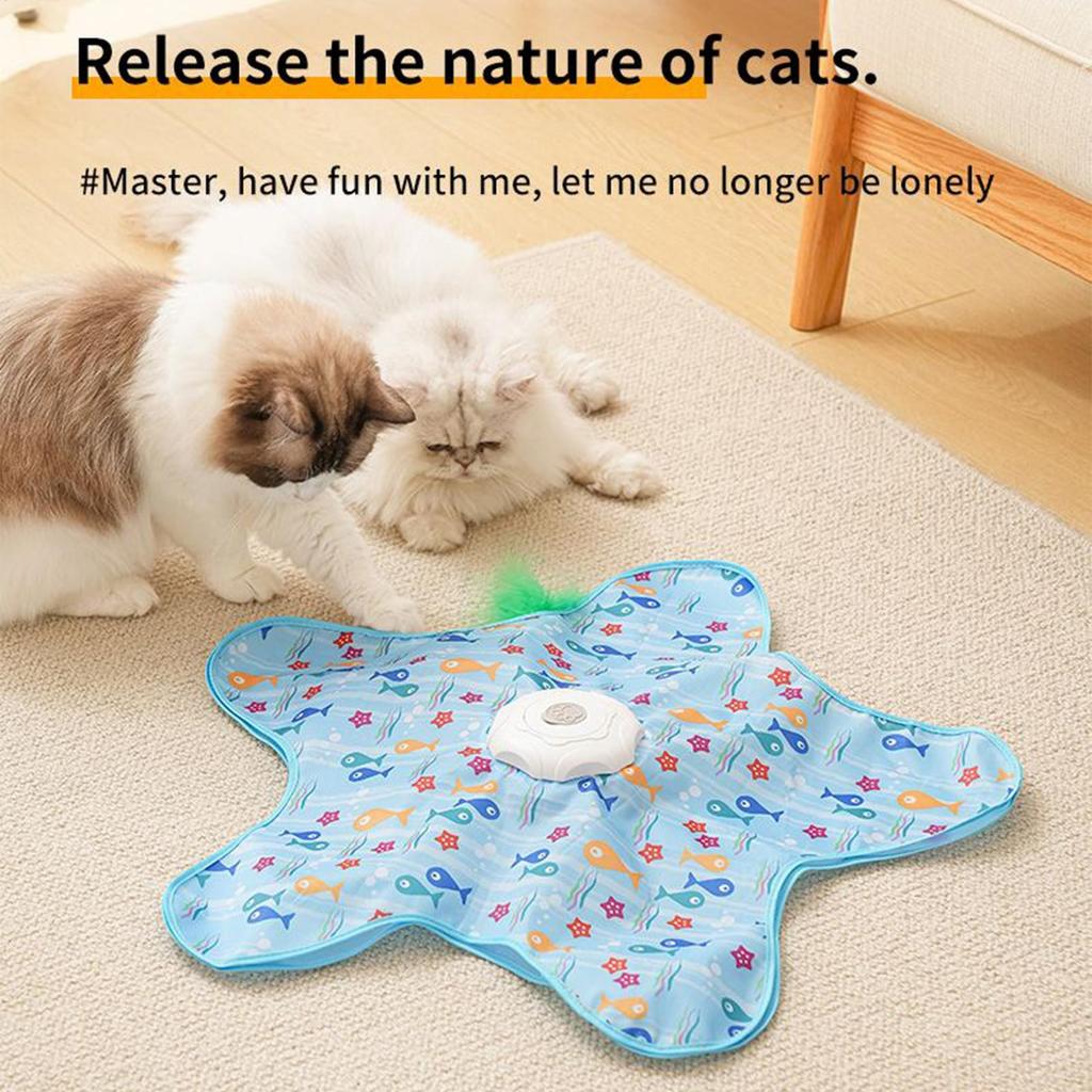 Indoor Interactive Cat Toys, Electric Cat Entertainment Toys, Automatic Cat Toy Spinner, Star-shaped Moving Toy, Pet Cat Supply