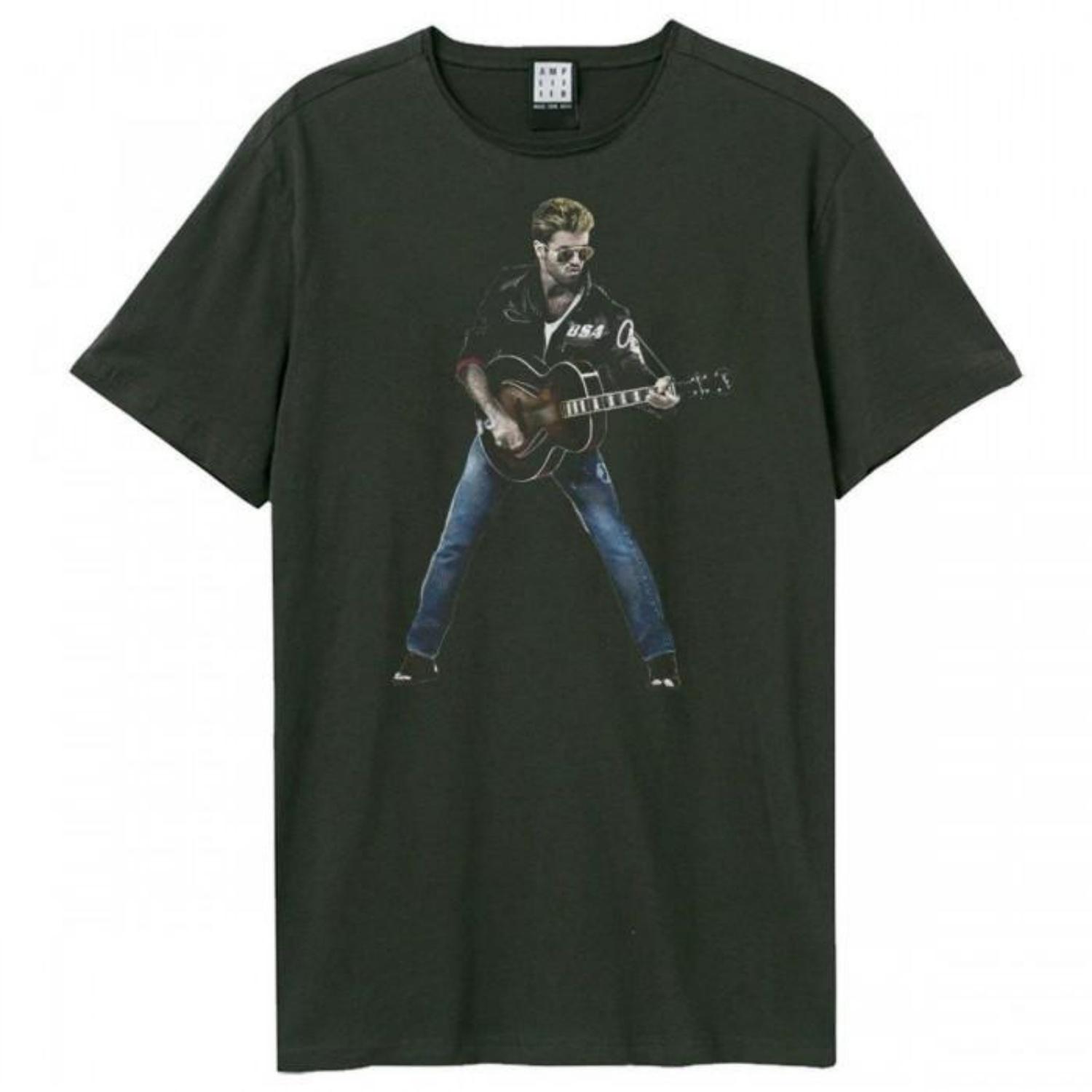 Amplified Mens Stripped Back George Michael T-Shirt S