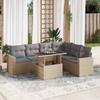 VidaXL Garden Furniture Set with Cushions 7 Pcs Beige Braided Resin 3326330
