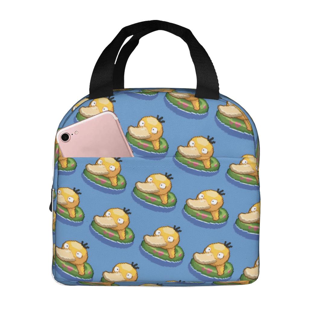 Custom P-Psyducks Insulated Lunch Tote Bag for Women Men Cartoon Resuable Cooler Thermal Bento Box Outdoor Camping Travel