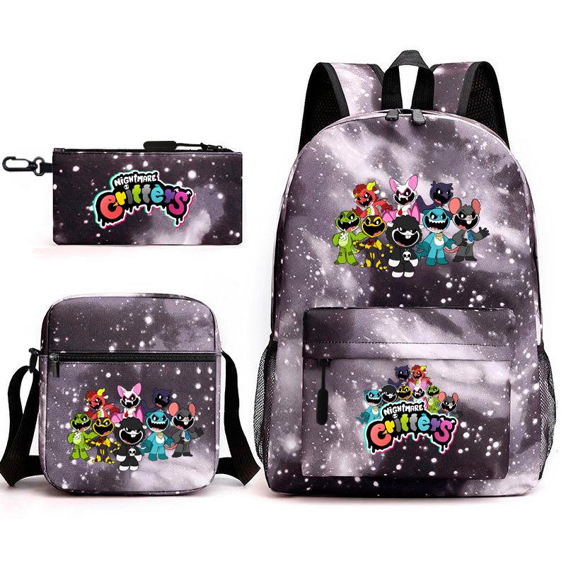 Poppy's Game Time Starry Sky Elementary School Bag Nightmare Animal Large Capacity Backpack Three-piece Set