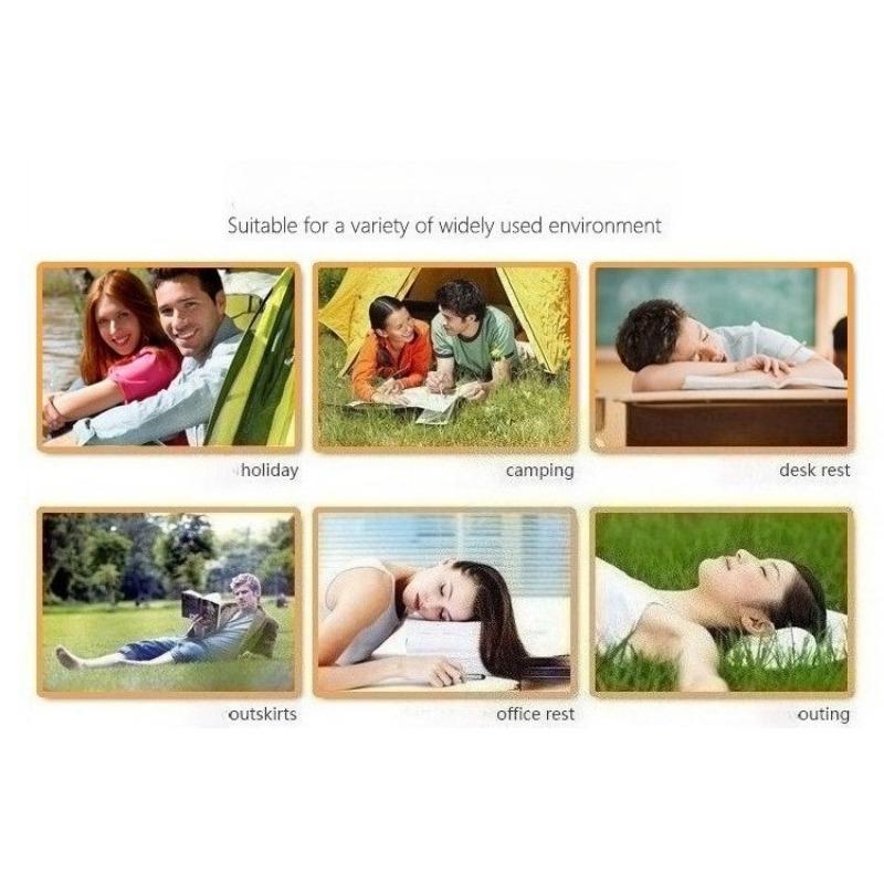 1PC flocking square nap inflatable air pillow, outdoor camping cushion, travel flocking inflatable pillow