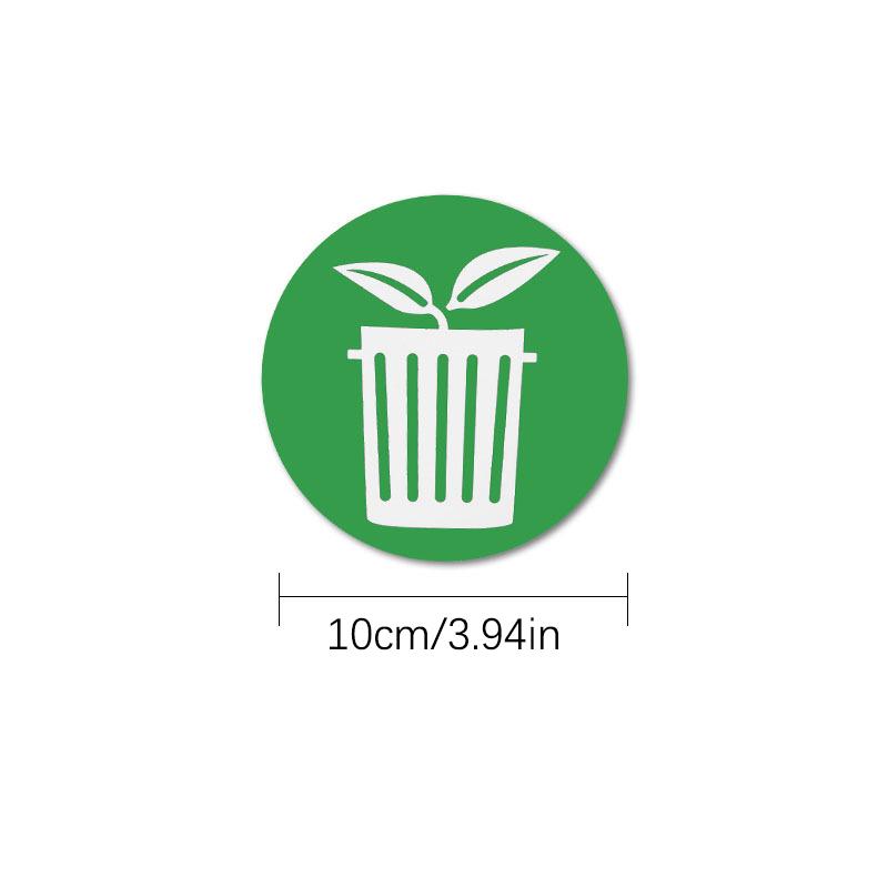 6Pcs Diameter 10Cm Pvc Recycle Trash Bin Sticker Vinyl Stickers Decals For Label Bins Containers Garbage Cans Home Decor