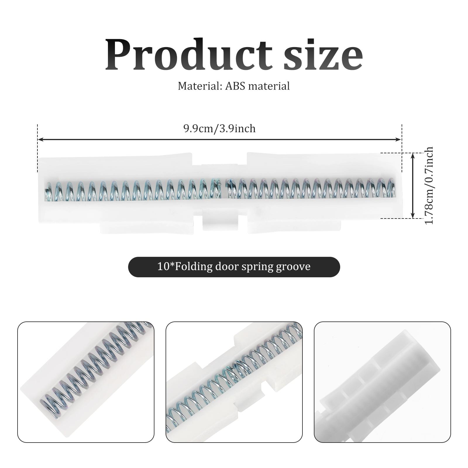

10 шт. Направляющая для складной двери с пружиной, материал ABS, фурнитура для верхней направляющей складной двери шкафа, замена пружины