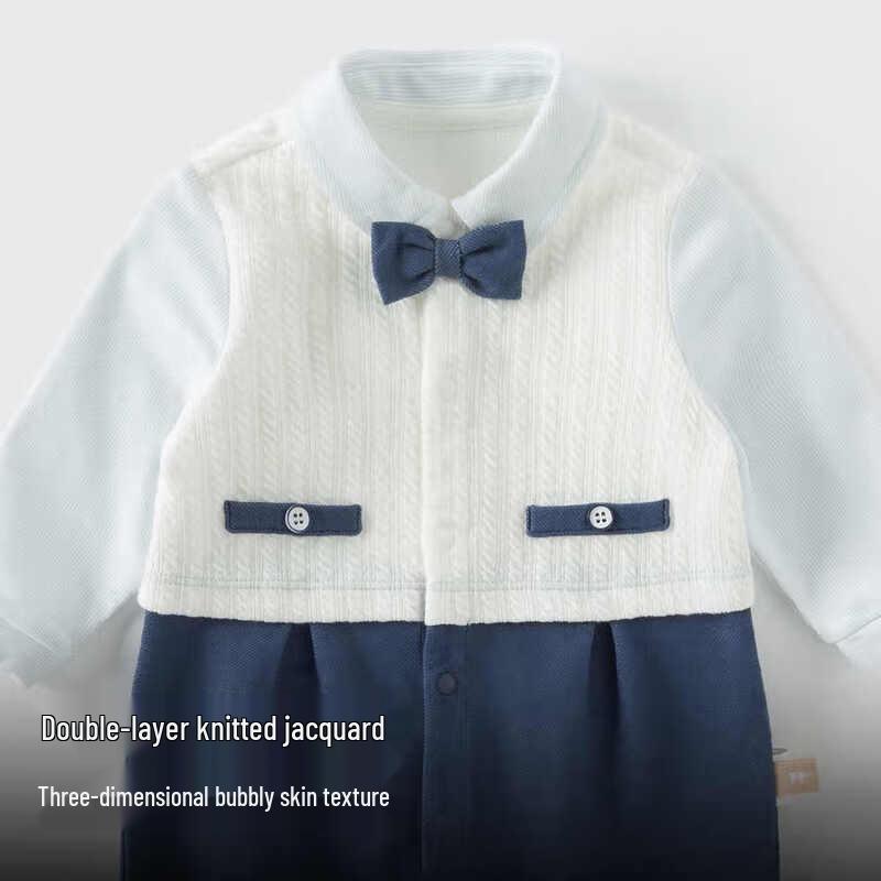 David Bella Newborn Boy Gentleman Style Romper Jumpsuit 73cm