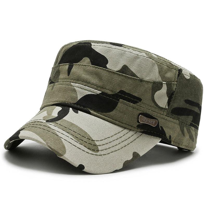 Hat Men's Spring Summer Duck Tongue Sun Hat Outdoor Travel Versatile Flat Top Hat Camouflage Military Hat