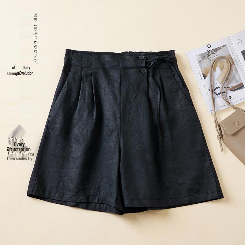 2025 Summer Women's Casual Cotton Linen Wide-Leg Pants