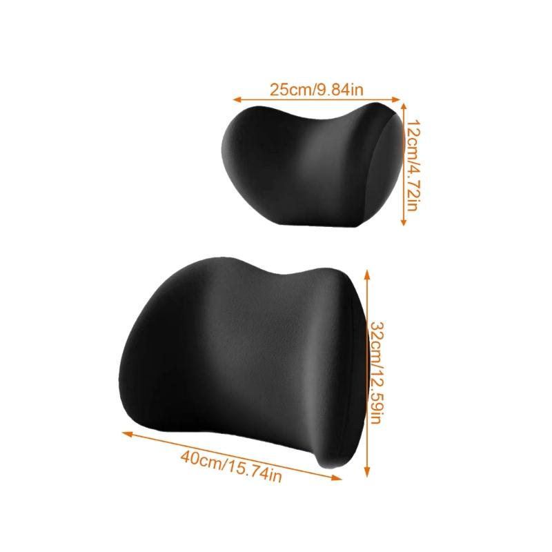 Double  Supporting Lumbar Neck Pillow with Breathable Fabric Designs Adjustable Posture Correcting for Drivers Office worker