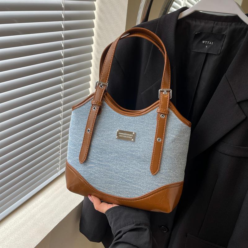 Fashion Portable Denim Bag Women's New Versatile Shoulder Bag Leisure Bag