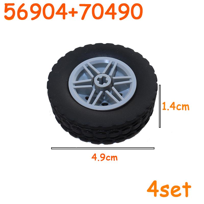 Technical Tire Wheel Car Truck Wheels Hub Block Bricks MOC Motorcycle Tyre Rim Brick Playset 56145 44309 86652 32019 15038 23798