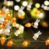 2M 20LED Easter Rabbit Carrot String Light Chick Eggs Fairy Light Garland 2025 Happy Easter Party Decoration For Home Kids Gift