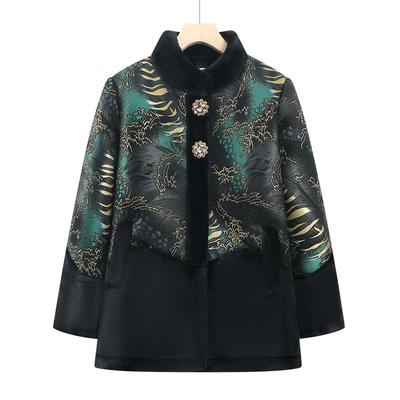 Mittelalte Mütter tragen Herbst- und Wintermäntel Neuer Stil Mittelalte und ältere Menschen Verdickter Kunstpelzmantel Nerz Baumwollmantel Jacke