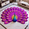 Soft Peacock Carpet Non-slip Bathroom Floor Mat Durable Blanket  for Living Room Tea Table Bedside