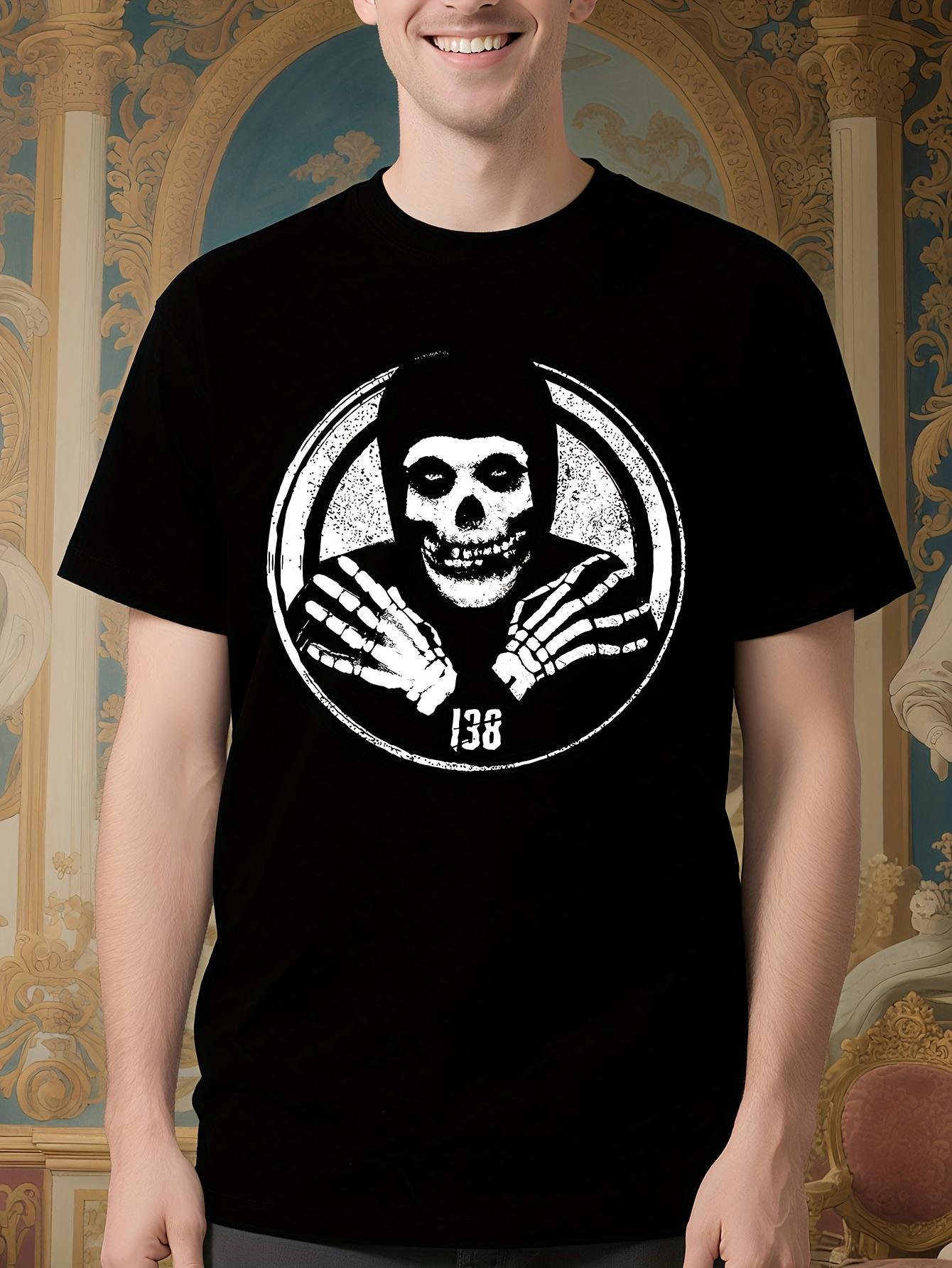 Vintage Gothic Tshirt - Black with White Skull Graphic - ... XXXL