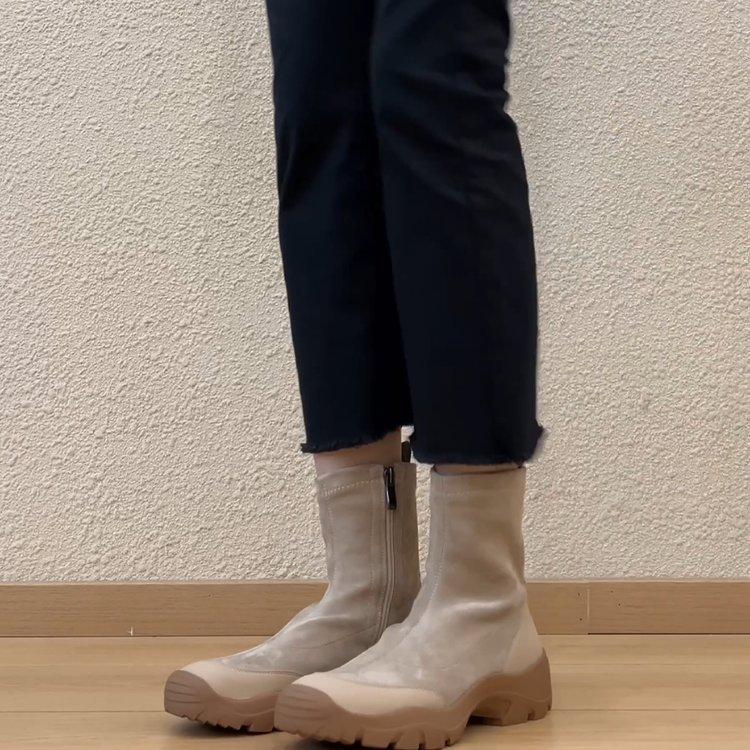 

5,5 см повседневные и удобные ботильоны на толстой подошве с круглым носком и боковой молнией, спортивные, 2025, универсальные для работы, на каждый день, тонкие ботинки 40 абрикосовый