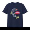 PENN Attrezzatura da Pesca Logo Aziendale Maglietta Nera da Uomo Taglia S 3XL con Stampa di Pesce Cool vintage Lavata Traspirante Comoda