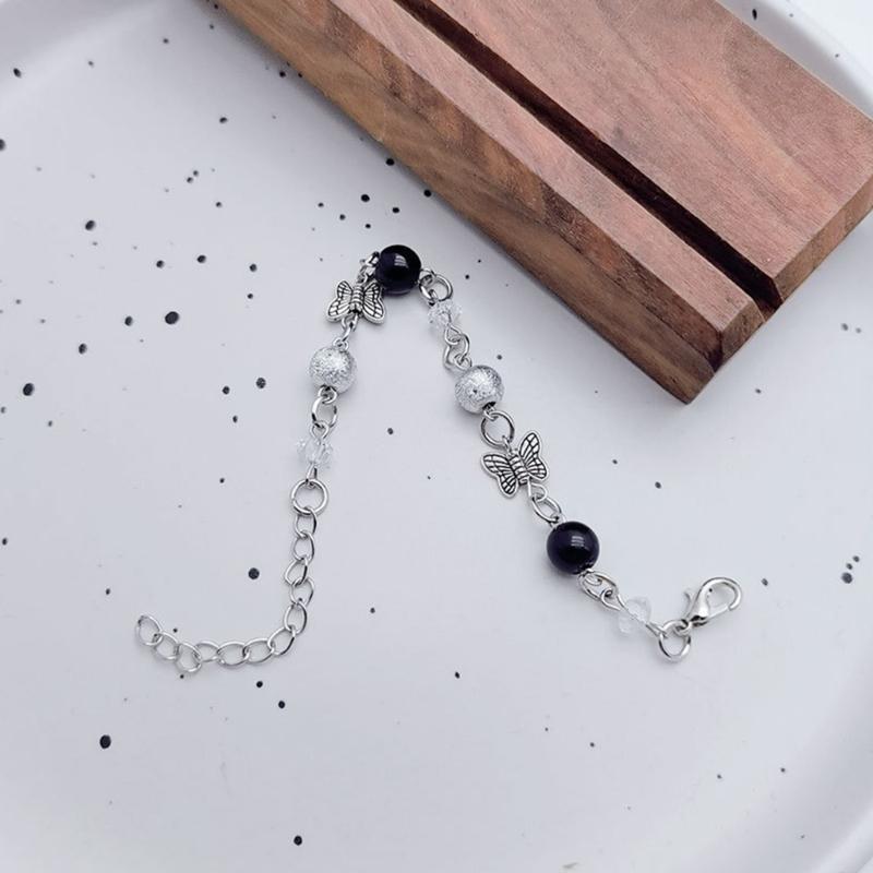 Fashionable Y2K Beads Bracelet Trendy Wristwear Delicate Chain Bracelet Splicing Bracelet Alloy Material for Party Daily