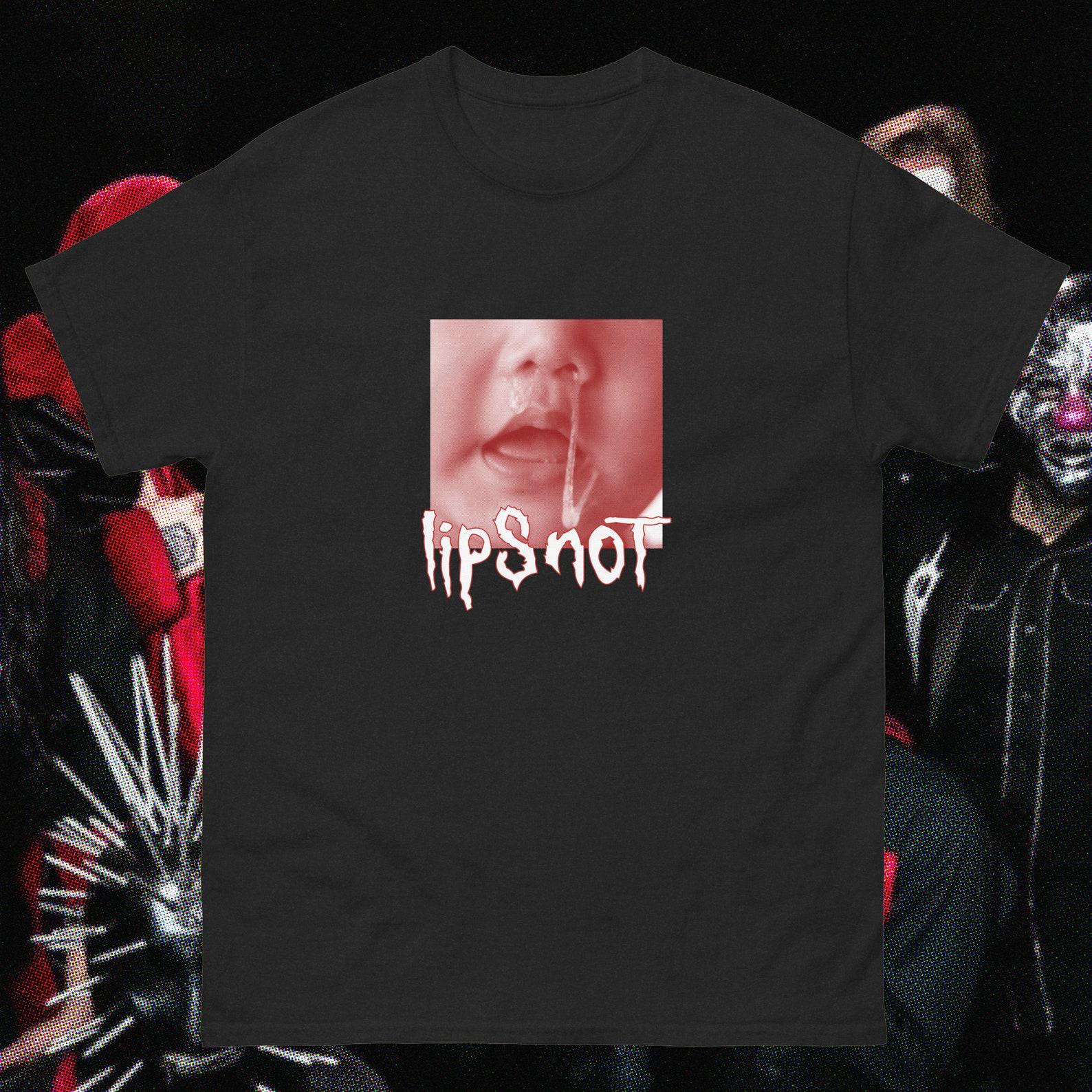 Slipknot metal band shirt - funny Metalhead - Music gift - Lipsnot snot parody numetal y2k creed tour meme tee 2XL