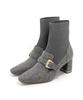 Randa Quilted Buckle Knit Docking Boots PC34136 GRAY L