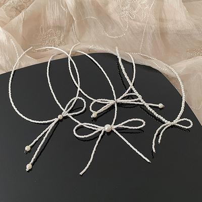 Le Collane con Fiocco di Perle che Desideri Sono Tutte Qui, Personalità Super Fatata e Temperamento Versatile Catena per il Collo di Moda Catena per la Clavicola