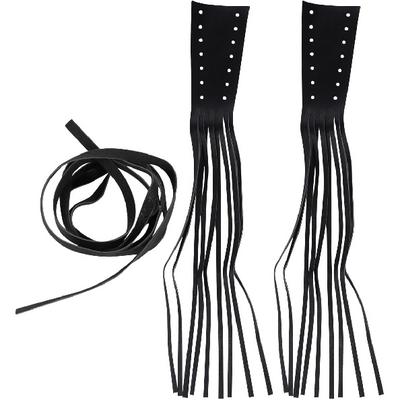 Garneck Motorcycle Lever Tassels Fringe Leather Motorcycle Lever Handlebar Throttle Brake Clutch Grip Covers Wraps