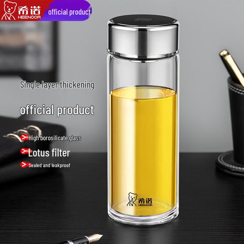 Heenoor Single Layer Glass Tea Cup with Infuser
