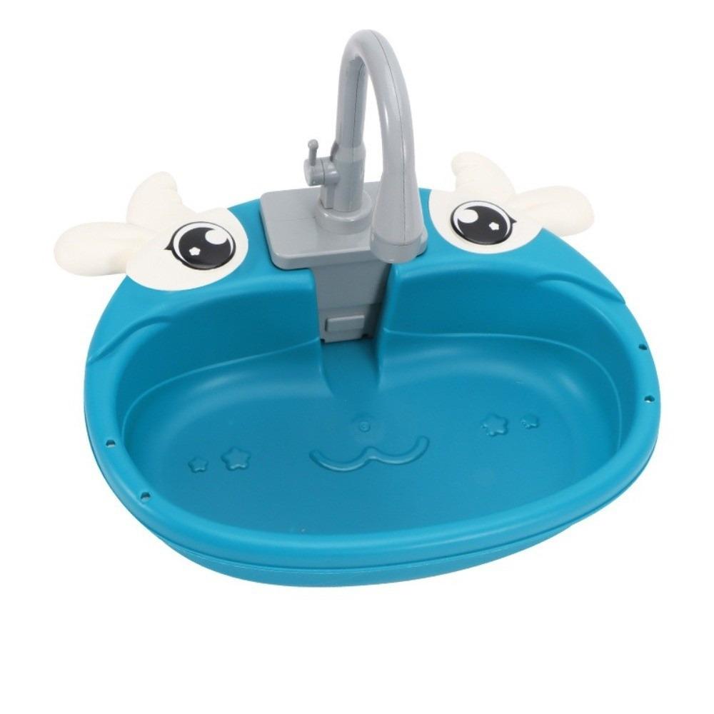 Tap Water Feature Electric Faucet Toy Cartoon Frog Water Play Toy Parent Child Interactive Toy синий