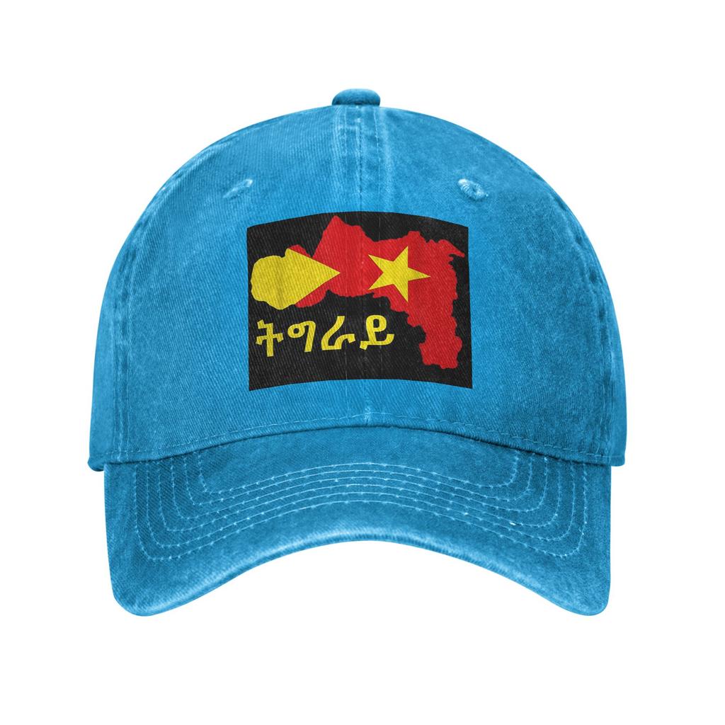 Tigray Flag Ethiopian Baseball Caps Washed Denim Hats Adjustable Casquette Sports Baseball Cowboy Hat for Unisex Women