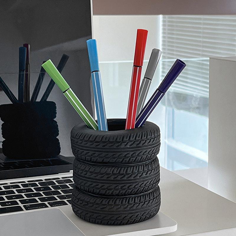 Creative Tire-shaped Pen Storage Holder Office Desk Organizer Pencil Holder Decorative Pencil Storage Organizer