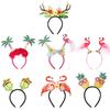 Party-Set mit Flamingo-Ananas-Hawaiianischem Strandhaar für Erwachsene und Perfekt für Sommer-Foto-Cosplay-Kostümzubehör Haarbänder, 7 Haarbänder,