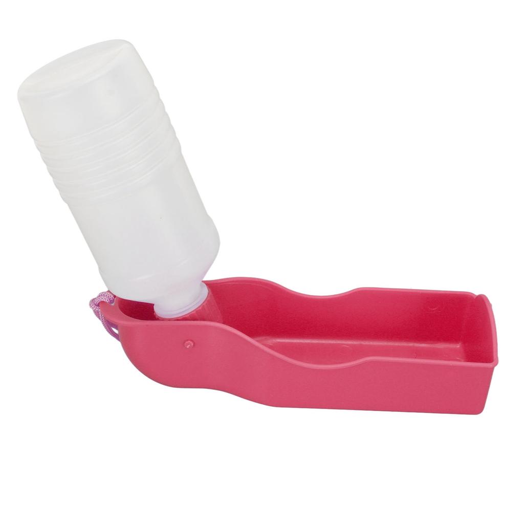 300ml Dog Water Bottle Automatic Hangable Pet Water Dispenser Bottle for Pet Dogs Cats Pink