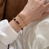 Natural Tigers Eye Beaded Bracelet Women Minimalist Warm Tone Stackable Boho Jewelry