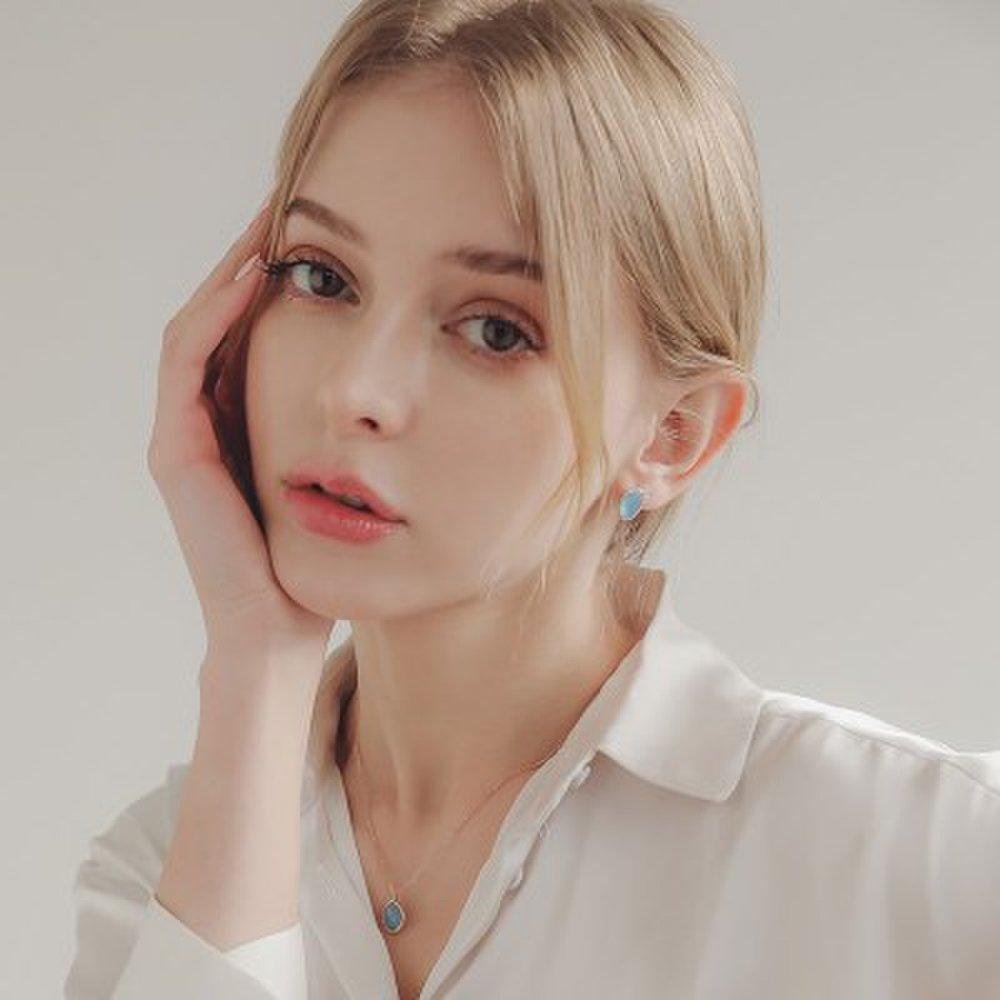 Jlauren M03467 December Birthstone Blue Agate Earrings_(1227598)