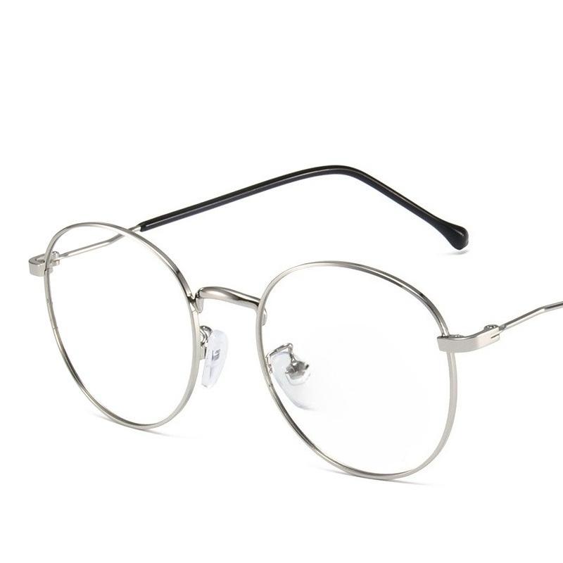 Korean Anti Radiation Eyeglasses Classical Metal Eyewear Round Fashion Retro Eyeglass for Men and Women Eyeglass Protection
