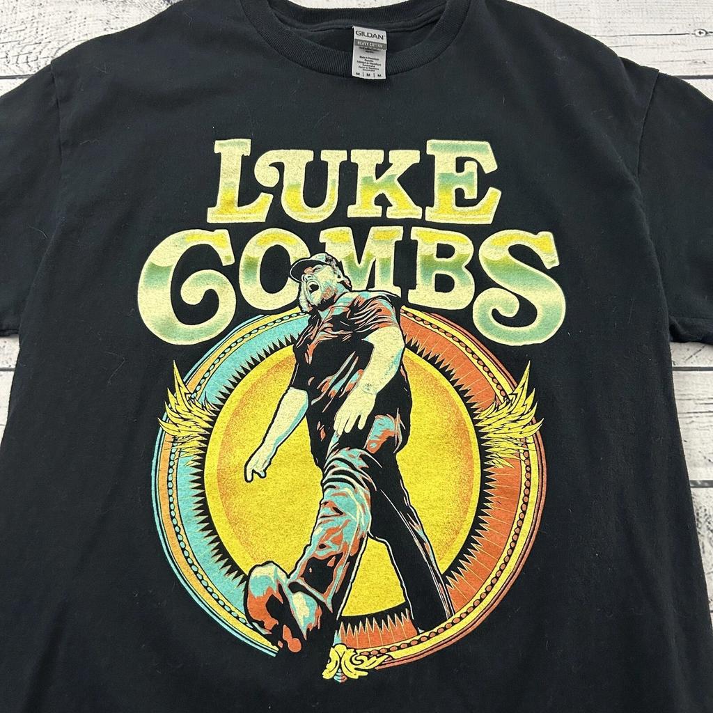 LUKE COMBS Album Music Heavy Cotton Black Full Size Unisex T Shirt MM121