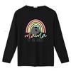 Mama Of An Angel Pastel Rainbow Baby Loss Memorial Print Casual T Shirt Vintage Washed Graphic Fashion Slightly Soft