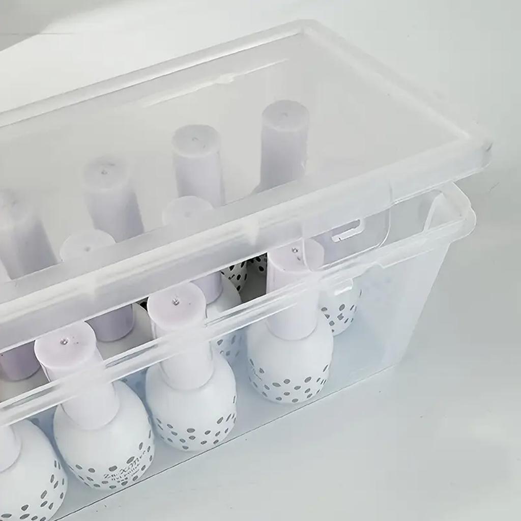 Transparent plastic storage box, desktop cosmetics, nail polish, lipstick shelf, office stationery and sundries storage box