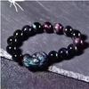 Natural Iridescent Black Obsidian Pixiu Bracelet New Single-loop Bracelet for Men and Women, Auspicious Gift Accessory
