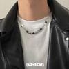 Collar de doble capa con estrella de circón estilo hip hop para hombres y mujeres, cadena colgante de acero de titanio con dije de tendencia, joyería unisex al por mayor