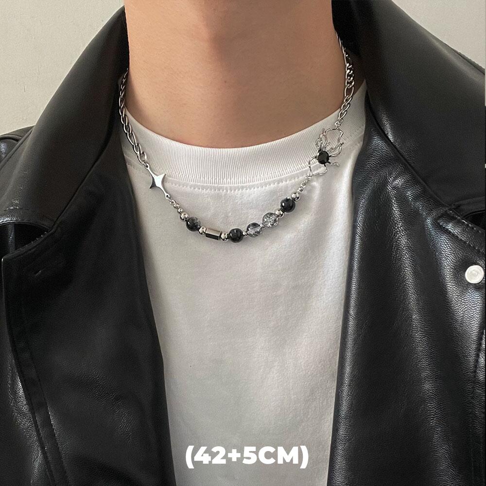 Collar de doble capa con estrella de circón estilo hip hop para hombres y mujeres, cadena colgante de acero de titanio con dije de tendencia, joyería unisex al por mayor