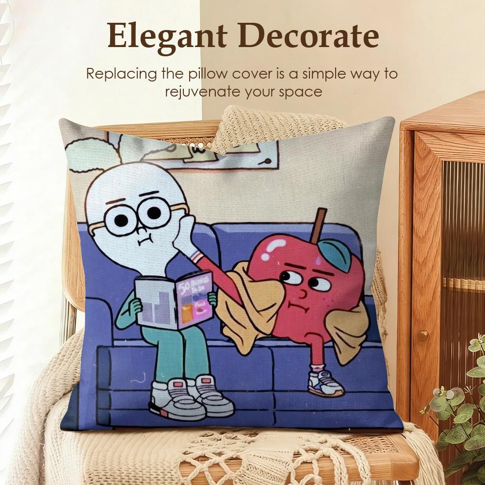 

Anime Food AAppleS And OnionS Cushion Cover Natural Linen Organic Fabric DoubleSided Printing Sofa Home Decor Gift Pillow Case 30x30cm