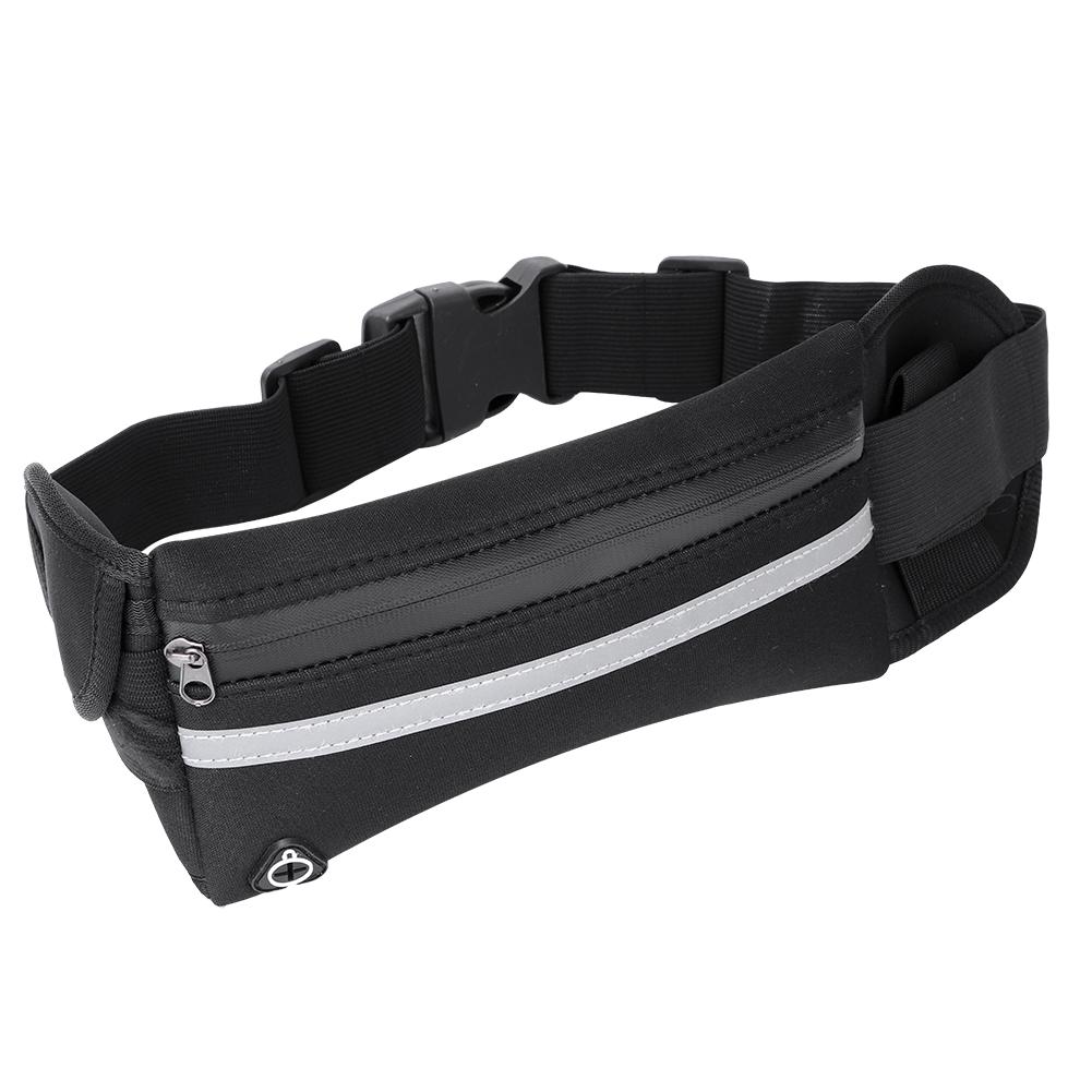 Multifunction Waist Bag Waterproof Outdoor Sports Running Waist Bag Belt   Pockets (black)